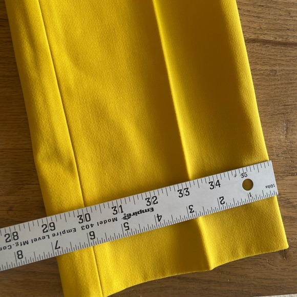 Piazza Sempione Italian Wide Leg Fitted Pant Yellow Women’s 8 Small NWT - Picture 2 of 12